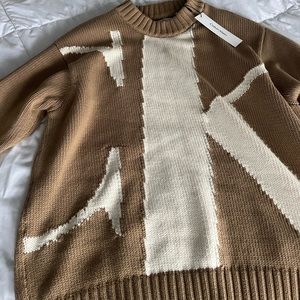 Tan Calvin Klein Mockneck Sweater